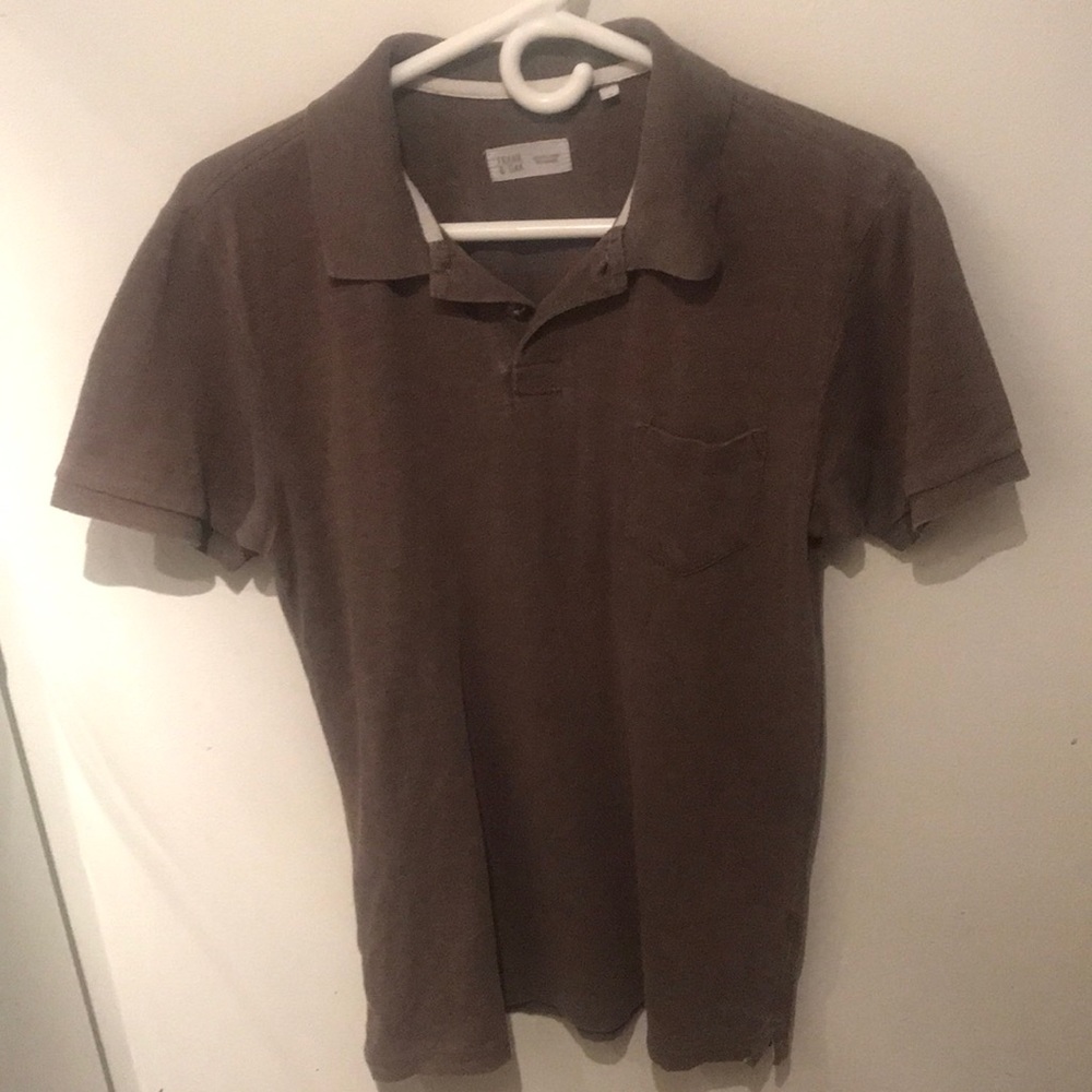 Fabulous Textured Light Brownish Grey Polo Shirt from Frank and Oak